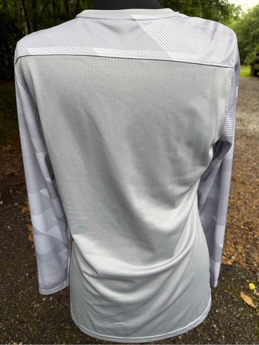 Nike Long-Sleeve Performance Crew in White with Black Swoosh
